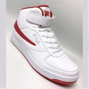 Men's Fila A High White | Red Fashion Sneakers NWT